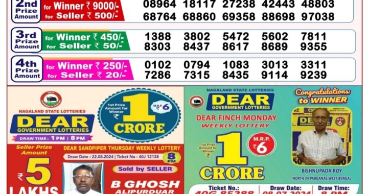Lottery Sambad Old Result 8PM 28.08.24