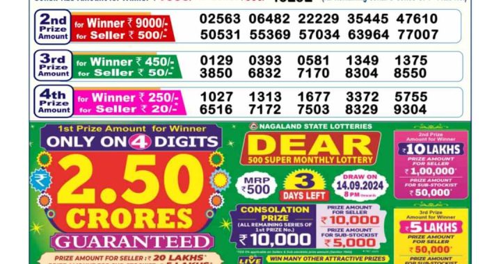 Lottery Sambad Old Result 6PM 11.09.24