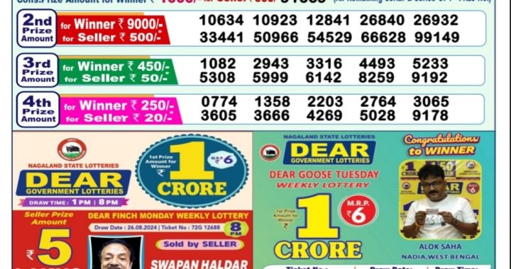 Lottery Sambad Old Result 1PM 1.09.24