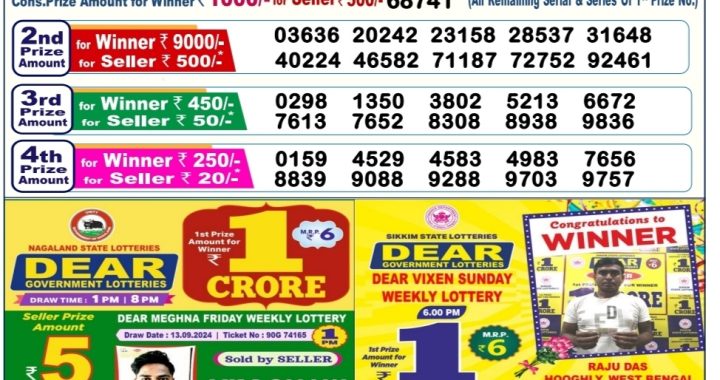 Lottery Sambad Old Result 6PM 19.09.24
