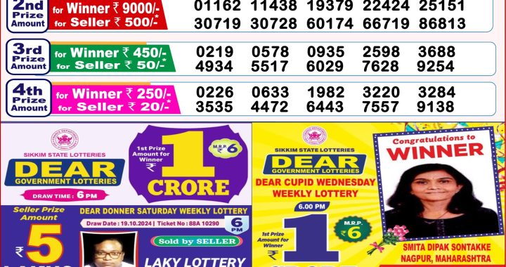 Lottery Sambad Old Result 8PM 26.10.24