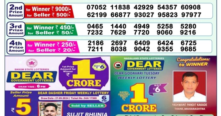 Lottery Sambad Old Result 1PM 5.10.24