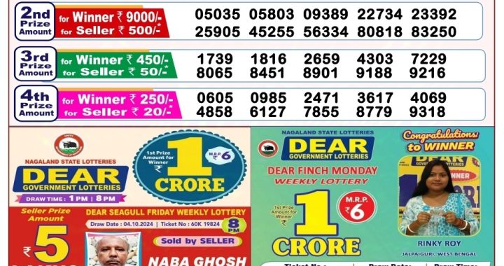 Lottery Sambad Old Result 8PM 11.10.24