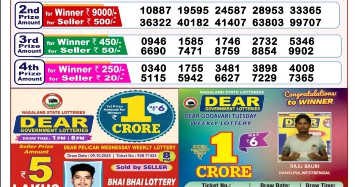 Lottery Sambad Old Result 8PM 16.10.24