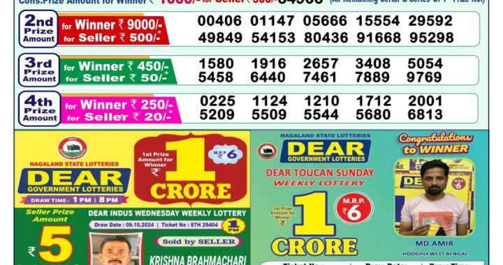 Lottery Sambad Old Result 1PM 16.10.24