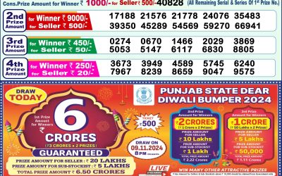 Lottery Sambad Old Result 1PM 9.11.24