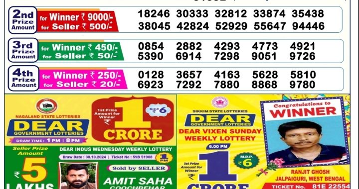 Lottery Sambad Old Result 6PM 7.11.24